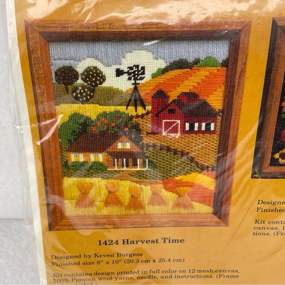 VTG The Creative Circle DIY Needlepoint Kit 1424 Harvest Time 1983 Embroidery - Picture 2 of 12